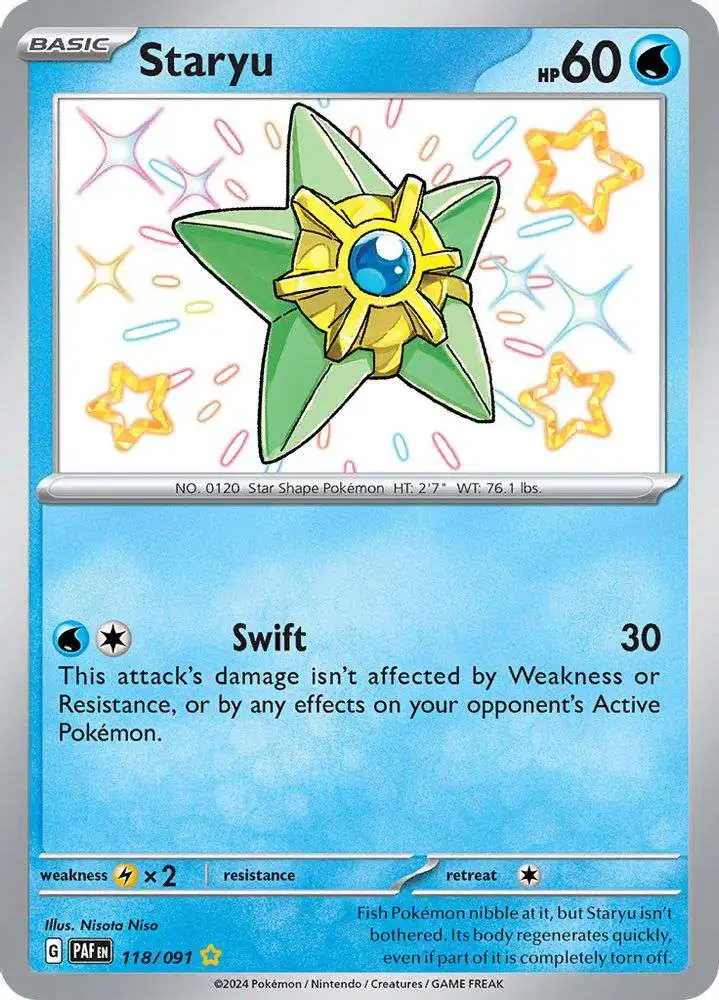 Pokemon Trading Card Game Paldean Fates Shiny Rare Staryu #118 [Shiny Rare]