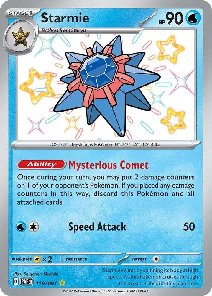 Pokemon Trading Card Game Paldean Fates Shiny Rare Starmie #119 [Shiny Rare]