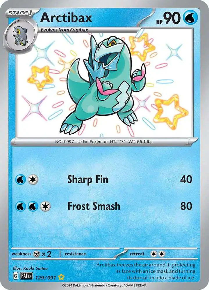 Pokemon Trading Card Game Paldean Fates Shiny Rare Arctibax #129 [Shiny Rare]