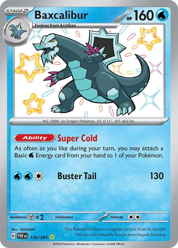 Pokemon Trading Card Game Paldean Fates Shiny Rare Baxcalibur #130