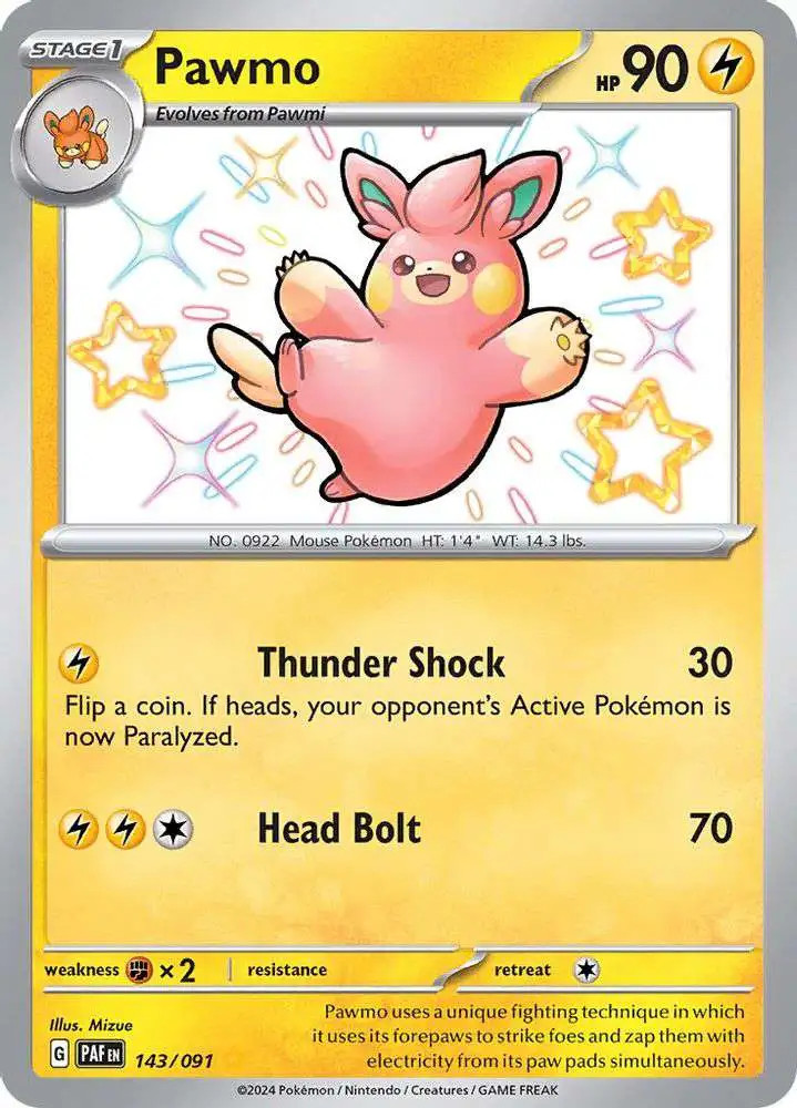 Pokemon Trading Card Game Paldean Fates Shiny Rare Pawmo #143 [Shiny Rare]