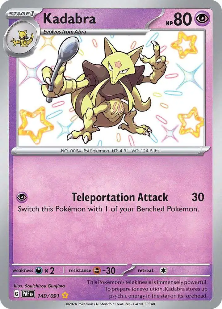 Pokemon Trading Card Game Paldean Fates Shiny Rare Kadabra #149 [Shiny Rare]