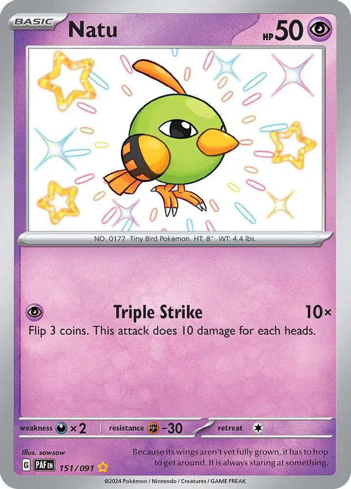 Pokemon Trading Card Game Paldean Fates Single Card Shiny Rare Natu 151 Shiny Rare - ToyWiz Pokemon Trading Card Game Paldean Fates Single Card Shiny Rare Natu 151 Shiny Rare - ToyWiz