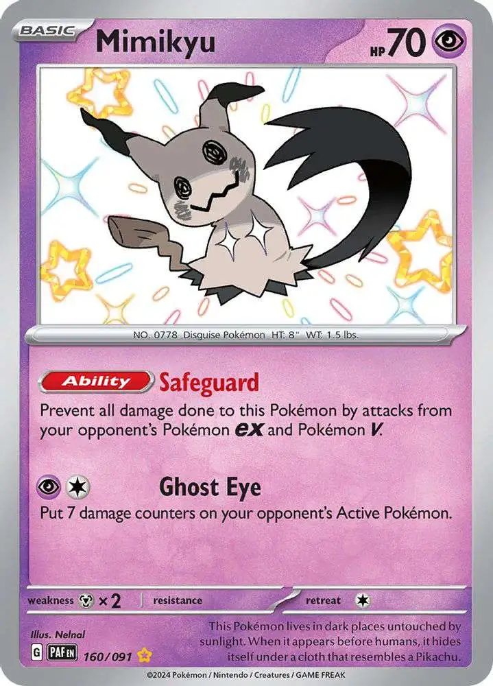 Pokemon Trading Card Game Paldean Fates Shiny Rare Mimikyu #160 [Shiny Rare]