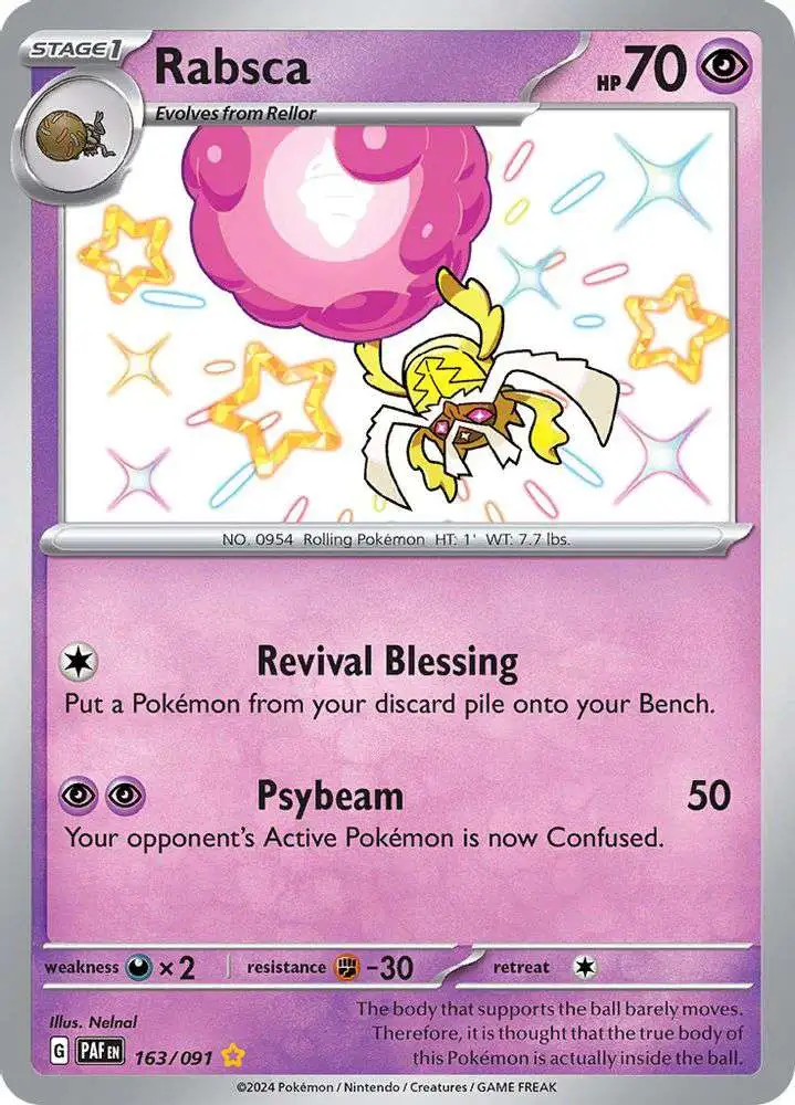 Pokemon Trading Card Game Paldean Fates Shiny Rare Rabsca #163 [Shiny Rare]