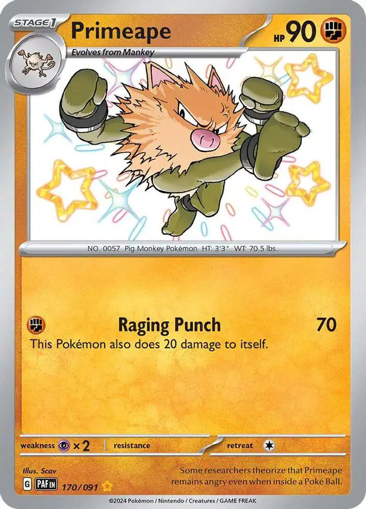 Pokemon Trading Card Game Paldean Fates Shiny Rare Primeape #170 [Shiny Rare]