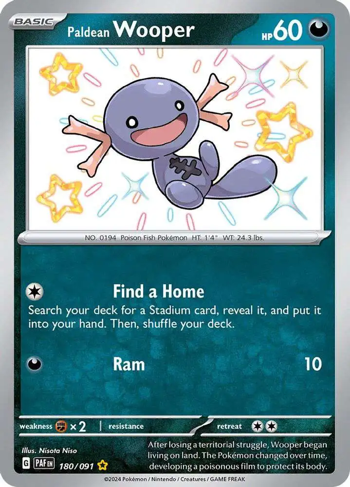 Pokemon Trading Card Game Paldean Fates Shiny Rare Paldean Wooper #180 [Shiny Rare]