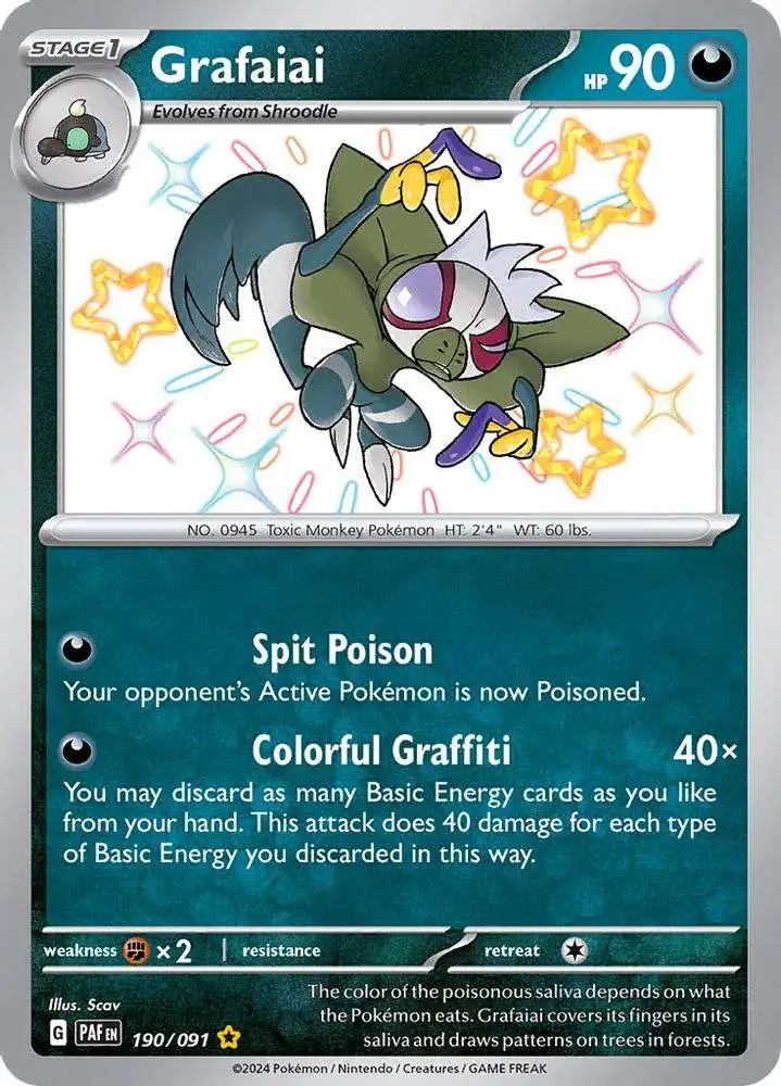 Pokemon Trading Card Game Paldean Fates Shiny Rare Grafaiai #190 [Shiny Rare]
