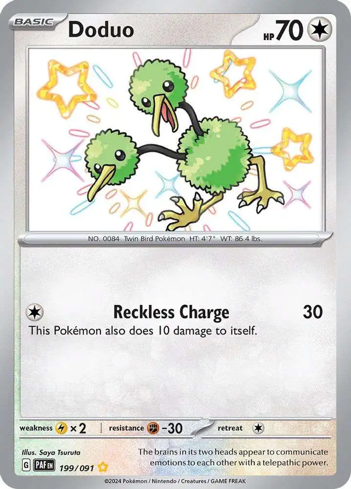 Pokemon Trading Card Game Paldean Fates Shiny Rare Doduo #199 [Shiny Rare]