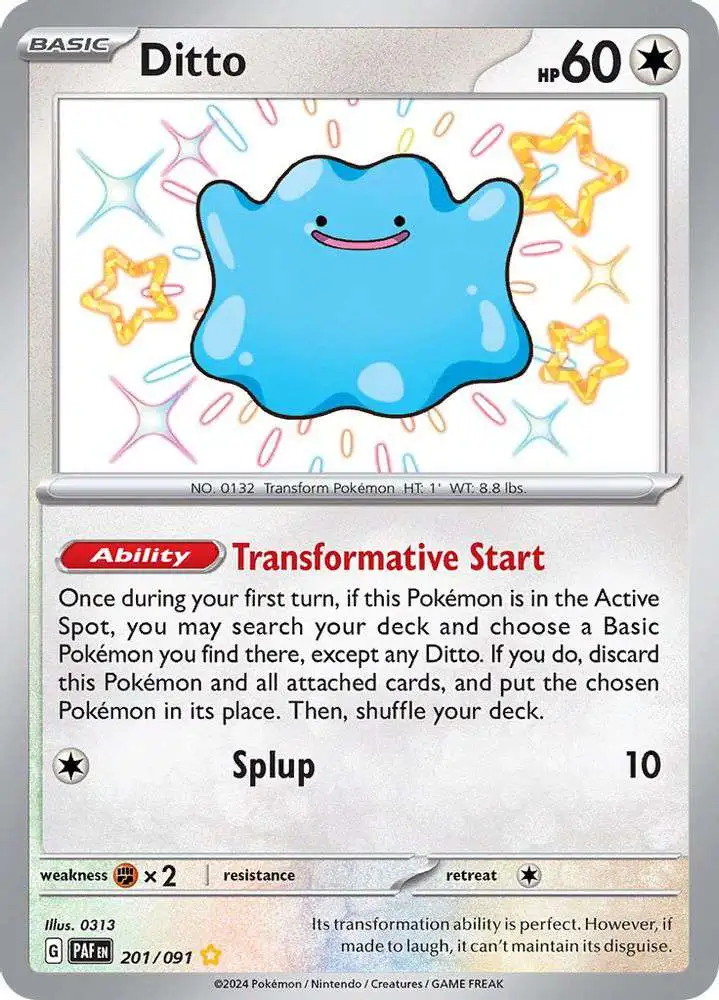 Pokemon Trading Card Game Paldean Fates Shiny Rare Ditto #201 [Shiny Rare]