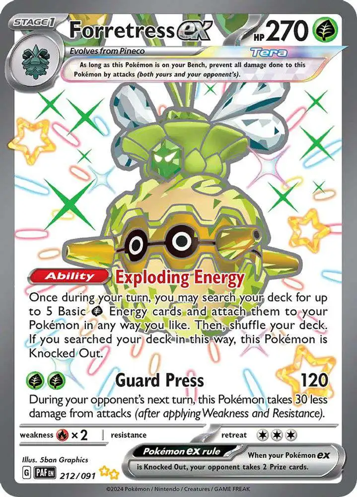 Pokemon Trading Card Game Paldean Fates Shiny Ultra Rare Forretress ex #212  [Shiny Rare]