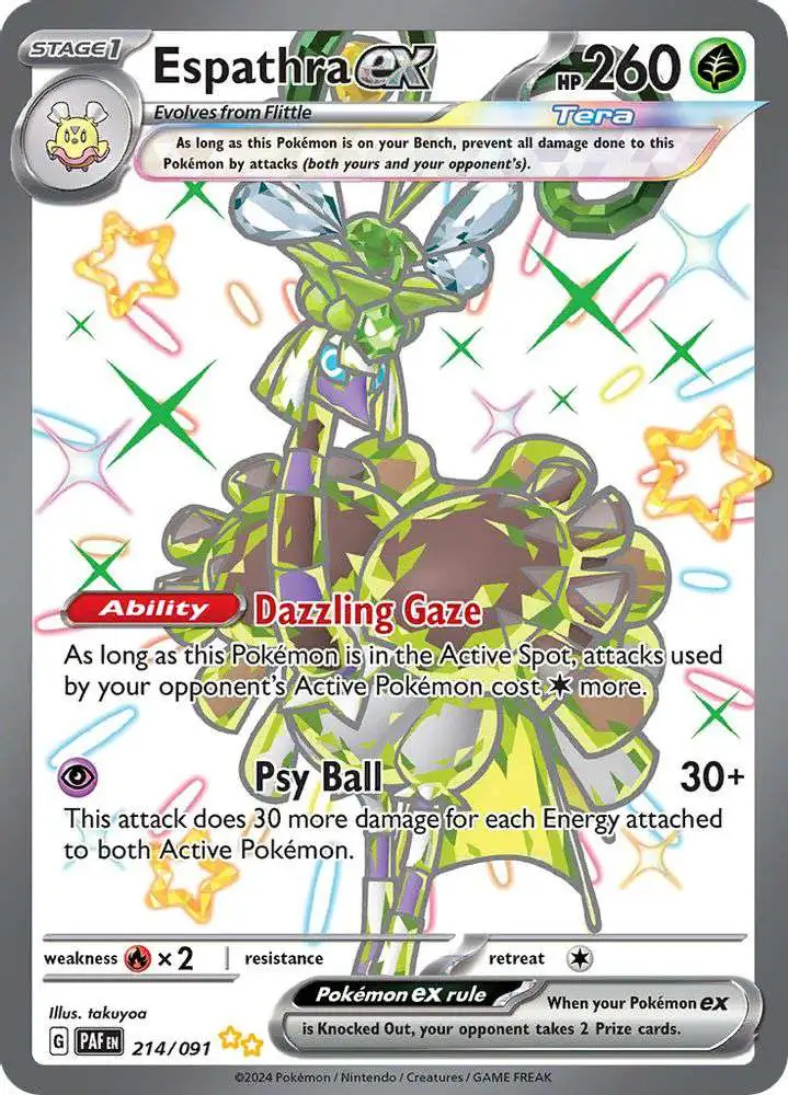 Pokemon Trading Card Game Paldean Fates Shiny Ultra Rare Espathra ex #214 [Shiny Rare]