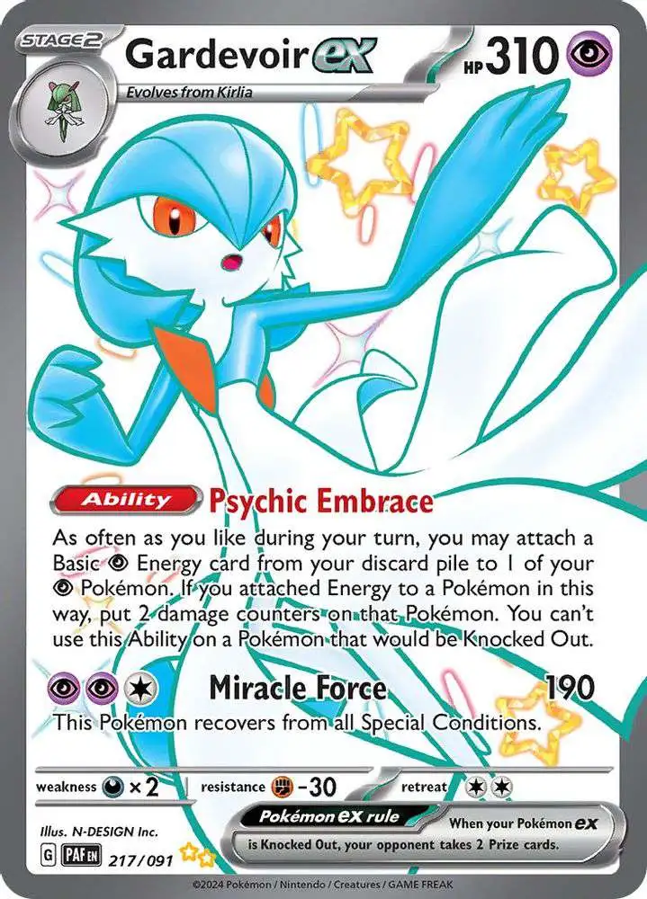 Pokemon Trading Card Game Paldean Fates Shiny Ultra Rare Gardevoir ex #217 [Shiny Rare]