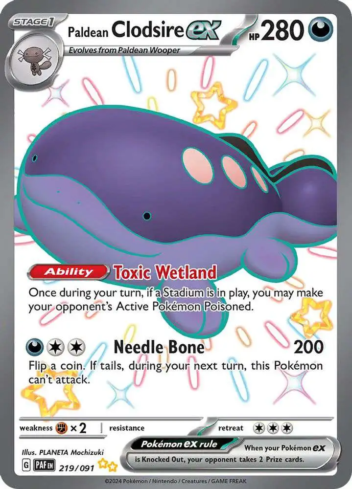 Pokemon Trading Card Game Paldean Fates Shiny Ultra Rare Paldean Clodsire ex #219 [Shiny Rare]