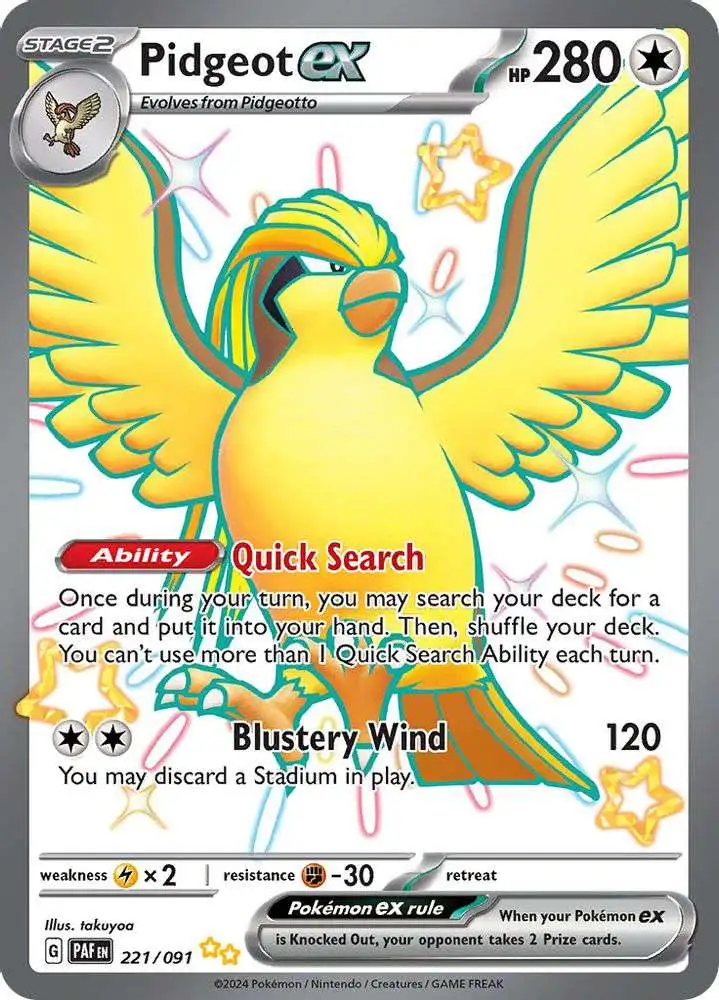 Pokemon Trading Card Game Paldean Fates Shiny Ultra Rare Pidgeot ex #221 [Shiny Rare]