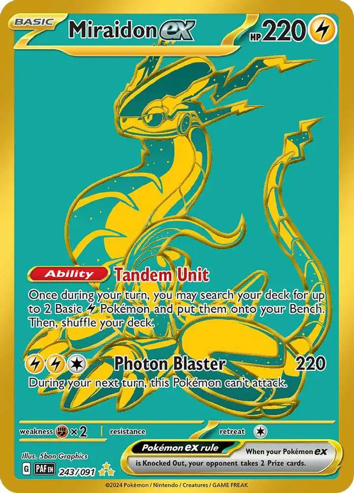 Pokemon Trading Card Game Paldean Fates Hyper Rare Miraidon ex #243