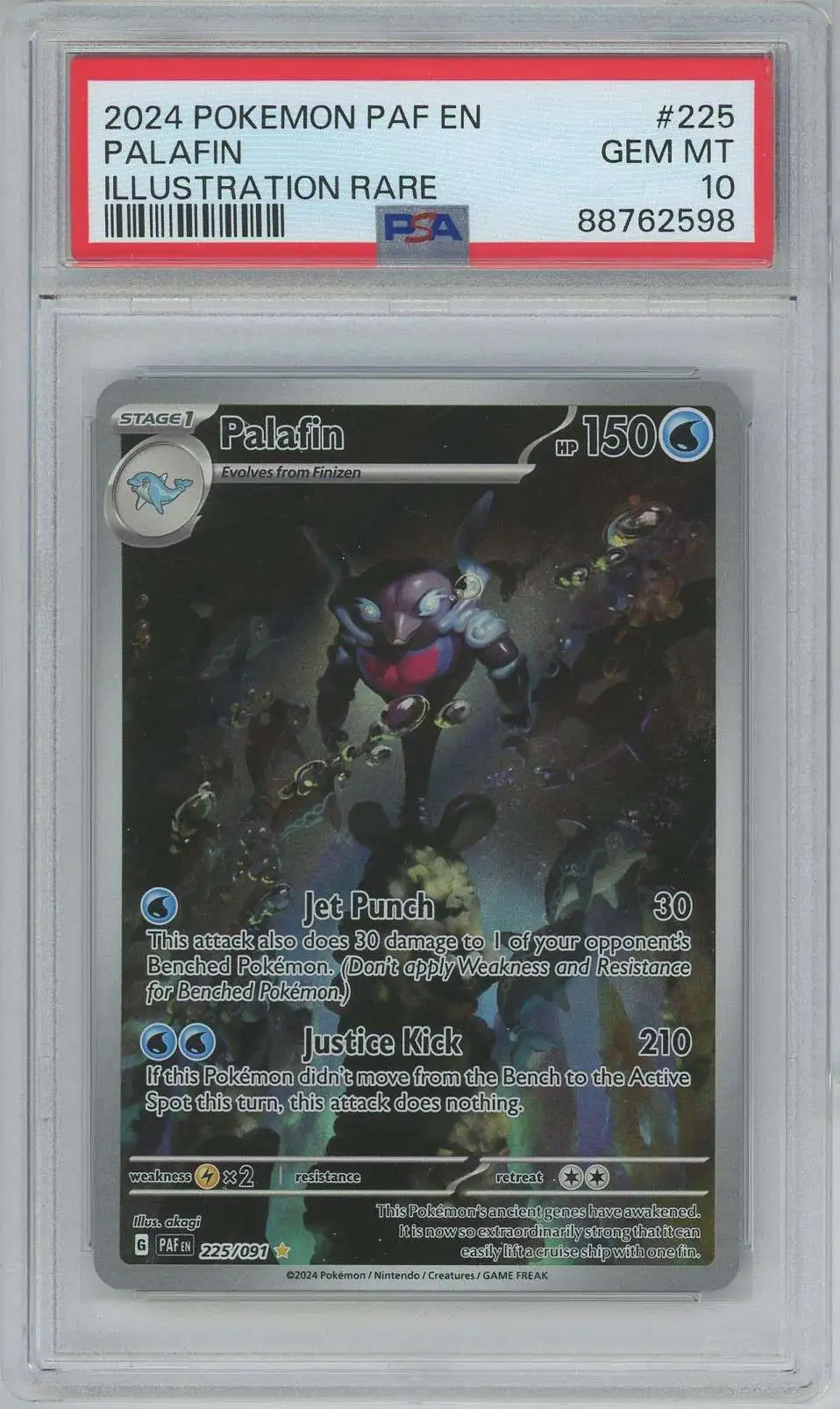 Pokemon Trading Card Game Paldean Fates Illustration Rare Palafin #225 [PSA 10]