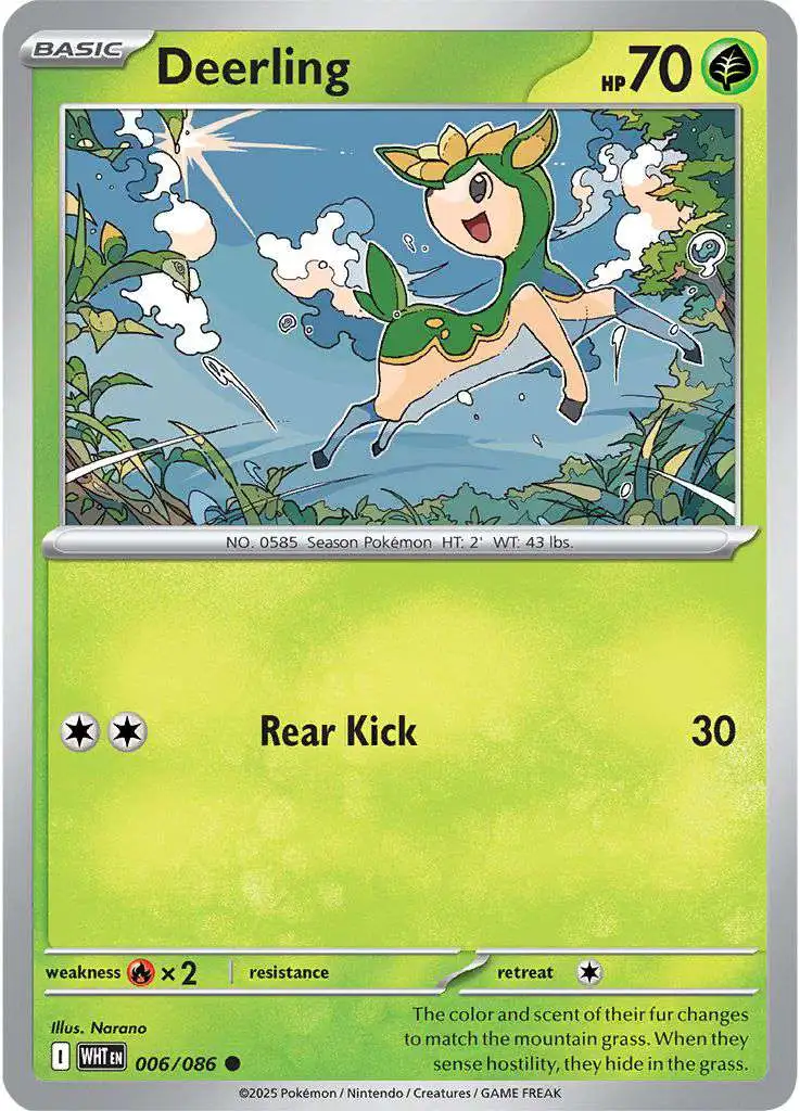 Pokemon Trading Card Game White Flare Common Deerling #6