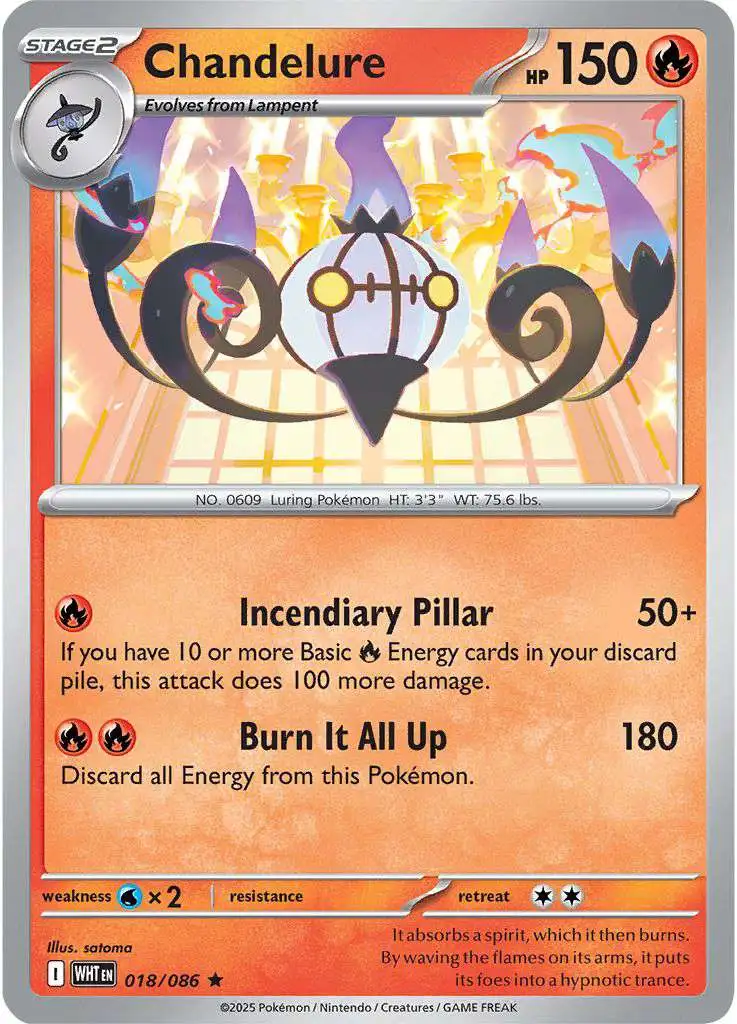 Pokemon Trading Card Game White Flare Rare Chandelure #18