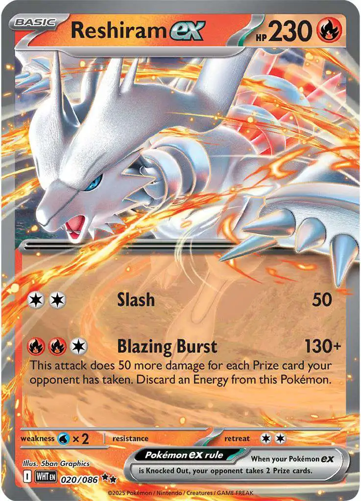 Pokemon Trading Card Game White Flare Double Rare Reshiram ex #20