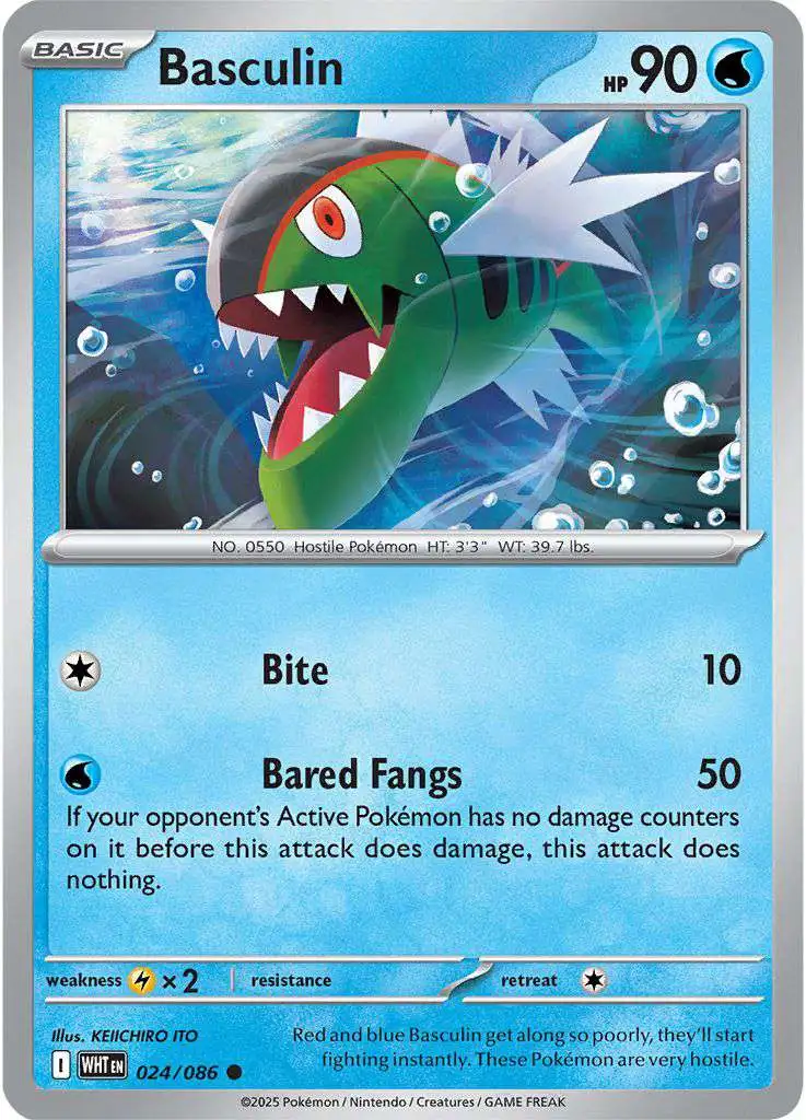 Pokemon Trading Card Game White Flare Common Basculin #24