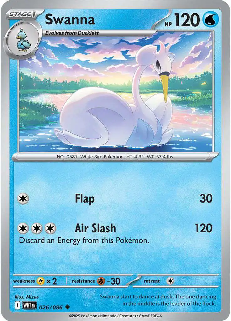 Pokemon Trading Card Game White Flare Uncommon Swanna #26