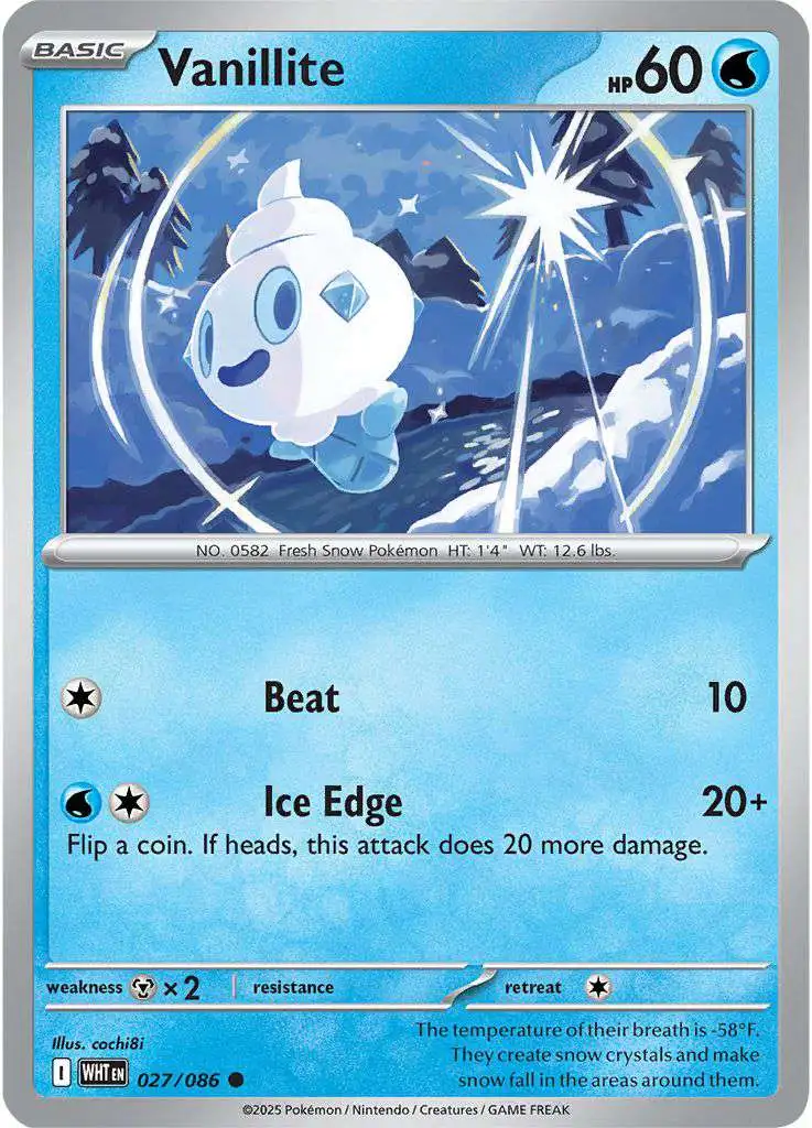 Pokemon Trading Card Game White Flare Common Vanillite #27