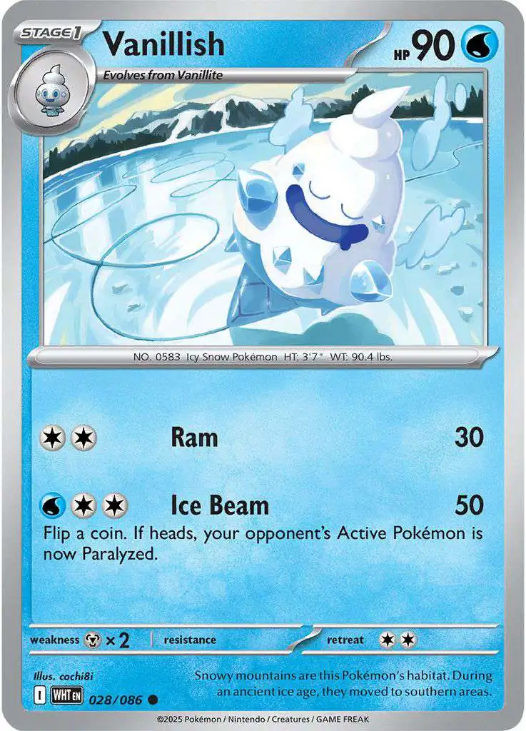 Pokemon Trading Card Game White Flare Common Vanillish #28