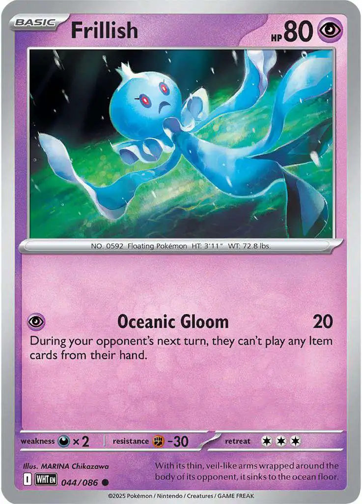 Pokemon Trading Card Game White Flare Common Frillish #44