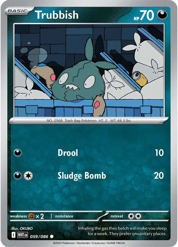 Pokemon Trading Card Game White Flare Common Trubbish #59