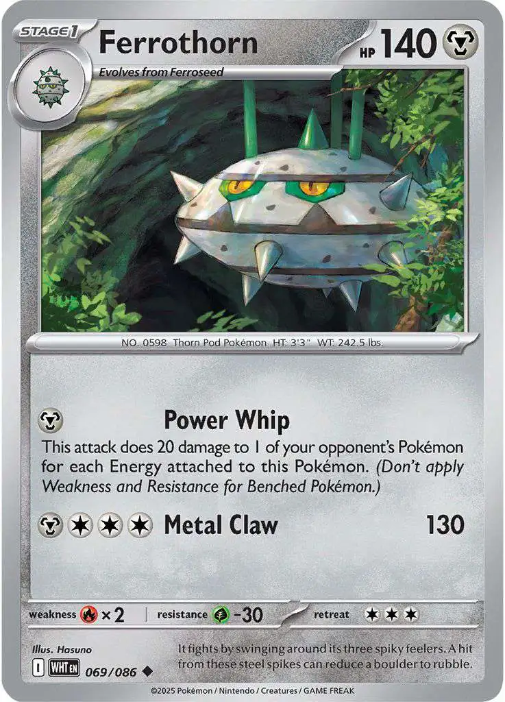 Pokemon Trading Card Game White Flare Uncommon Ferrothorn #69