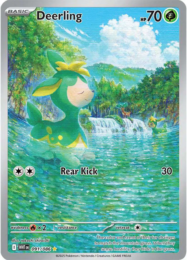 Pokemon Trading Card Game White Flare Illustration Rare Deerling #91