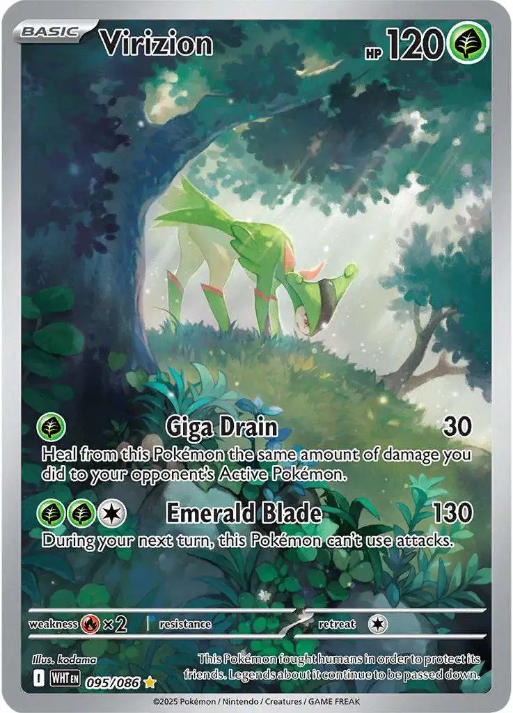 Pokemon Trading Card Game White Flare Single Card Illustration Rare Virizion 95 - ToyWiz Pokemon Trading Card Game White Flare Single Card Illustration Rare Virizion 95 - ToyWiz