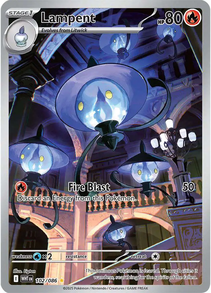 Pokemon Trading Card Game White Flare Single Card Illustration Rare Lampent  102 - ToyWiz
