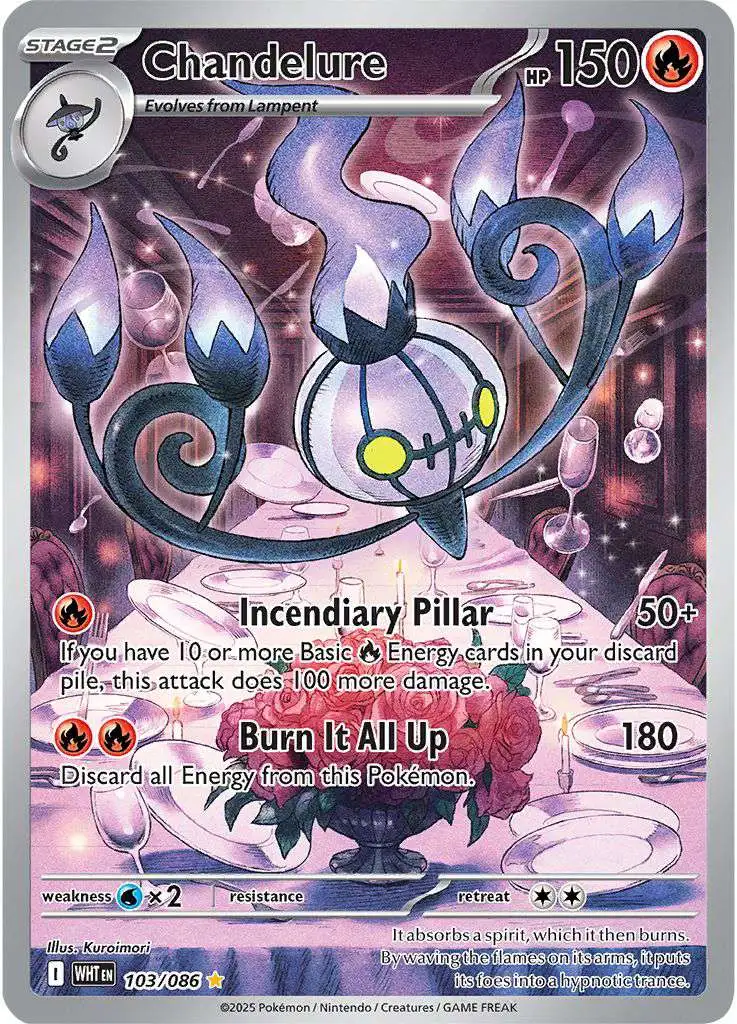 Pokemon Trading Card Game White Flare Illustration Rare Chandelure #103