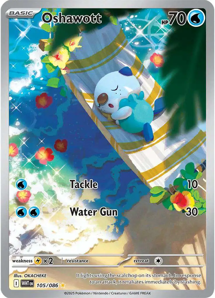 Pokemon Trading Card Game White Flare Illustration Rare Oshawott #105