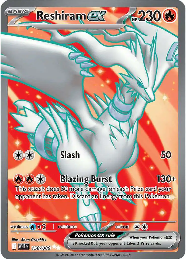 Pokemon Trading Card Game White Flare Ultra Rare Reshiram ex #158