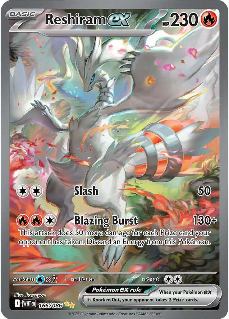 Pokemon Trading Card Game White Flare Special Illustration Rare Reshiram ex #166
