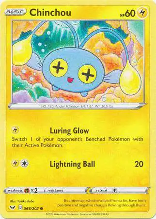 Pokemon Trading Card Game Sword & Shield Base Set Common Chinchou #68