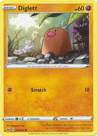 Pokemon Trading Card Game Sword & Shield Base Set Common Diglett #92
