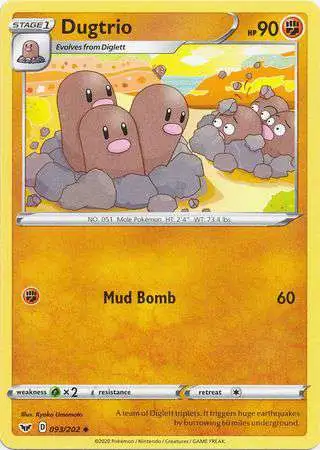 Pokemon Trading Card Game Sword & Shield Base Set Uncommon Dugtrio #93