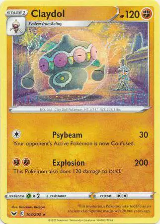 Pokemon Trading Card Game Sword & Shield Base Set Rare Claydol #103