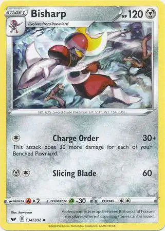 Pokemon Trading Card Game Sword & Shield Base Set Uncommon Bisharp #134