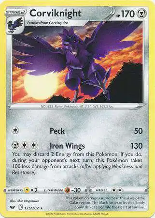 Pokemon Trading Card Game Sword & Shield Base Set Rare Corviknight #135