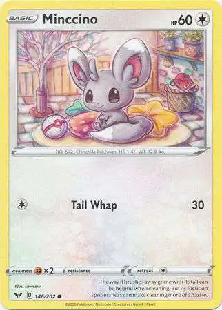 Pokemon Trading Card Game Sword & Shield Base Set Common Minccino #146