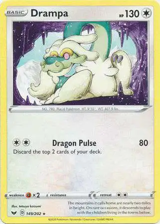 Pokemon Trading Card Game Sword & Shield Base Set Rare Drampa #149