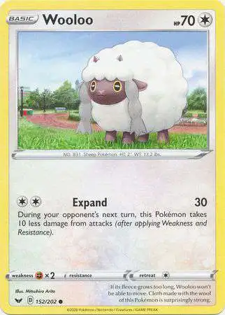 Pokemon Trading Card Game Sword & Shield Base Set Common Wooloo #152