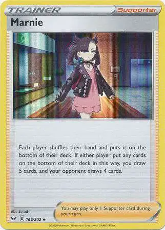 Pokemon Trading Card Game Sword & Shield Base Set Rare Holo Marnie #169