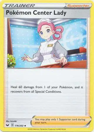 Trading Card Game Sword & Shield Base Set Uncommon Pokemon Center Lady #176