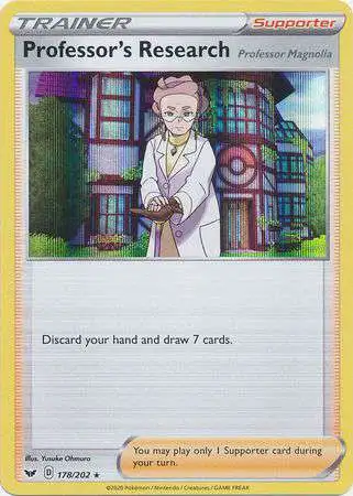 Pokemon Trading Card Game Sword & Shield Base Set Rare Holo Professor's Research #178 [Magnolia]